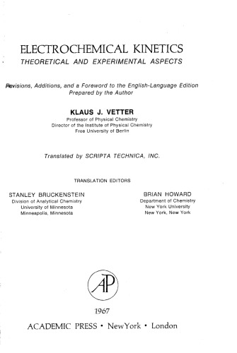 Electrochemical Kinetics: Theoretical and Experimental Aspects