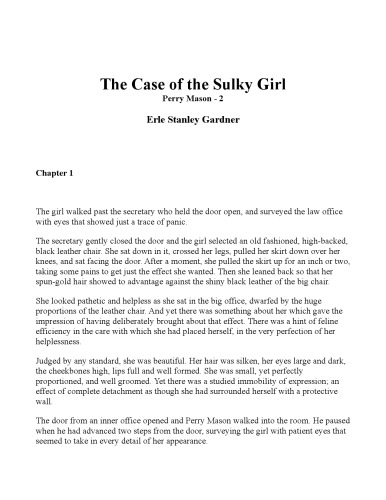 The Case of the Sulky Girl