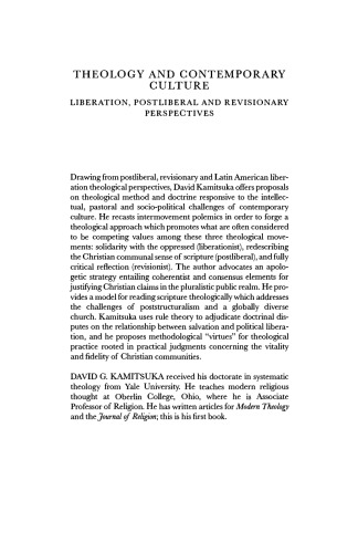 Theology and Contemporary Culture: Liberation, Postliberal and Revisionary Perspectives