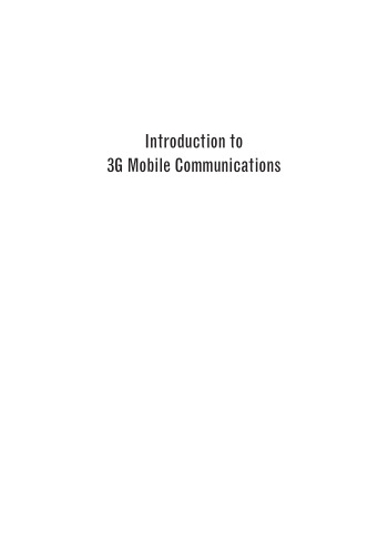 Introduction to 3G Mobile Communications