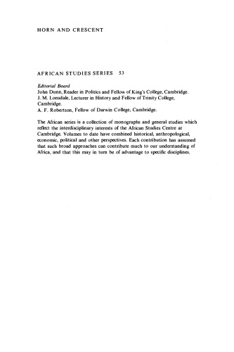 Horn and Crescent: Cultural Change and Traditional Islam on the East African Coast, 800-1900 (African Studies)