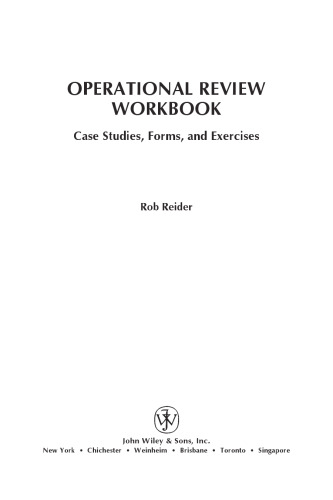 Operational Review Workbook: Case Studies, Forms, and Exercises