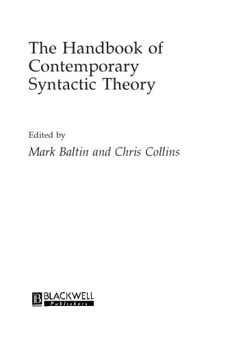 The Handbook of Contemporary Syntactic Theory