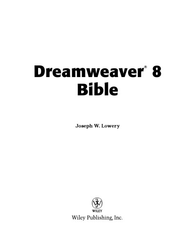 Dreamweaver 8 Bible