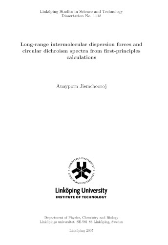 Long-range intermolecular dispersion forces and circular dichroism spectra from first-principles calculations