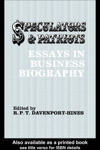 Speculators and Patriots: Essays in Business Biography