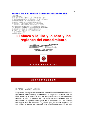 El abaco, la lira, y la rosa. Las regiones del conocimiento (Seccion de Obras de Ciencia y Tecnologia) (Spanish Edition)