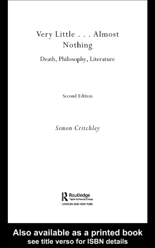 Very Little ... Almost Nothing: Death, Philosophy and Literature