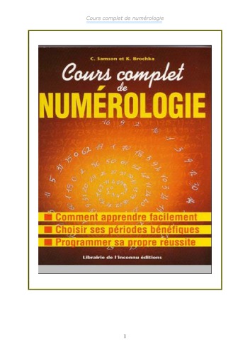 Cours complet de numerologie