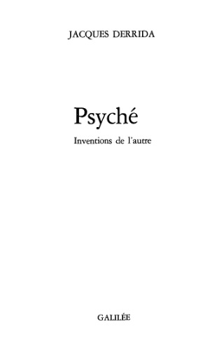 Psyche: Inventions de l’autre