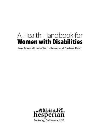 A Health Handbook for Women with Disabilities