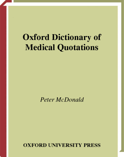 Oxford Dictionary of Medical Quotations