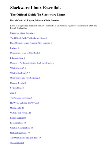 Slackware Linux Essentials