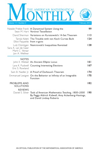 American Mathematical Monthly, volume 117, number 2, February 2010