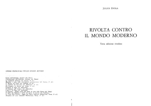 Rivolta contro il mondo moderno