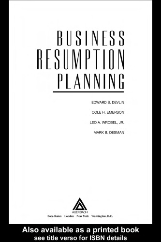 Business Resumption Planning