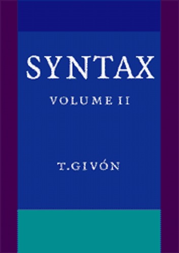 Syntax: A Functional-typological Introduction: Volume II