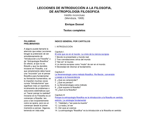 Lecciones de introduccion a la filosofia, de antropologia filosofica