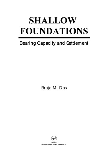 Shallow Foundations: Bearing Capacity and Settlement