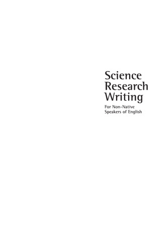 Science Research Writing: A Guide for Non-Native Speakers of English