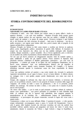 Indietro Savoia! Storia controcorrente del Risorgimento