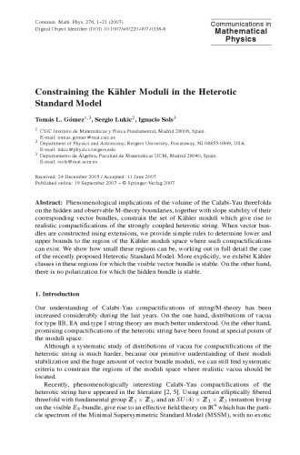 Communications In Mathematical Physics - Volume 276