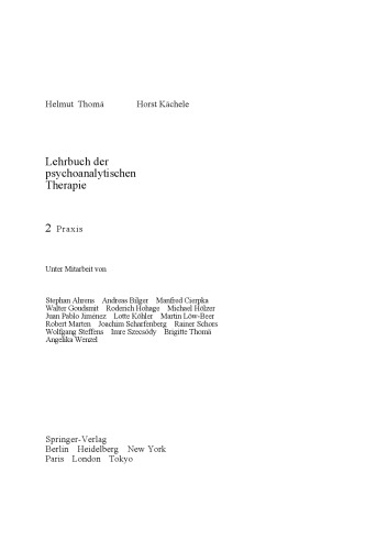 Lehrbuch der psychoanalytischen Therapie, Band 2: Praxis