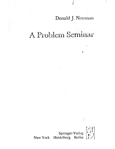 A Problem Seminar (Problem Books in Mathematics)