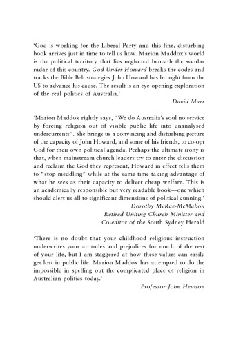 God Under Howard: The Rise of the Religious Right in Australian Politics