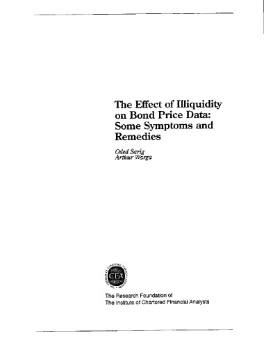 Effect of Illiquidity on Bond Price Data