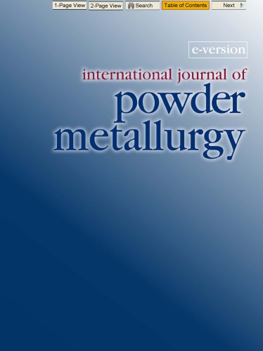 International Journal of Powder Metallurgy Volume 46 Issue 3