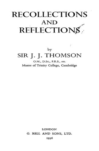 Recollections and Reflections