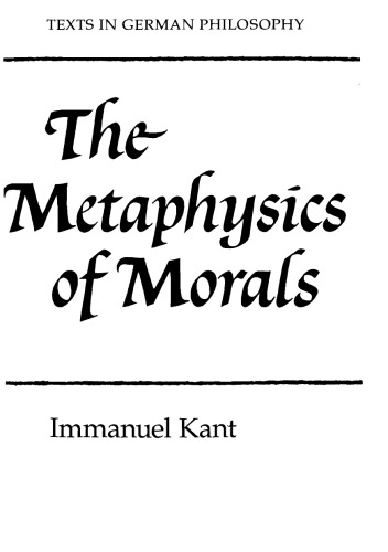 The Metaphysics of Morals