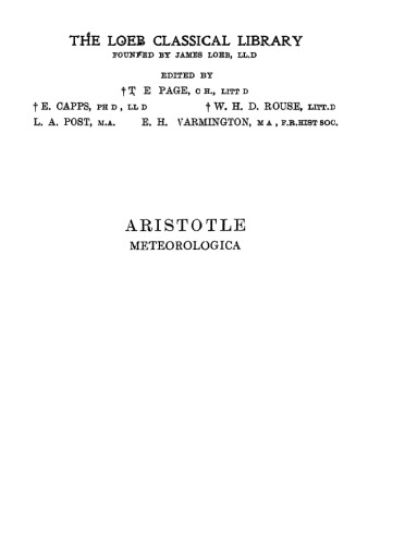 Aristotle: Meteorologica