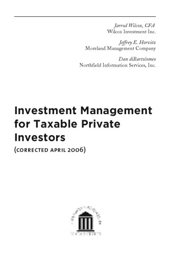 Investment Management for Taxable Private Investors