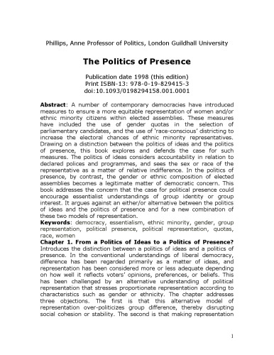 The Politics of Presence