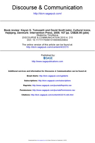 Book review: Keyan G. Tomaselli and David Scott (eds), Cultural Icons