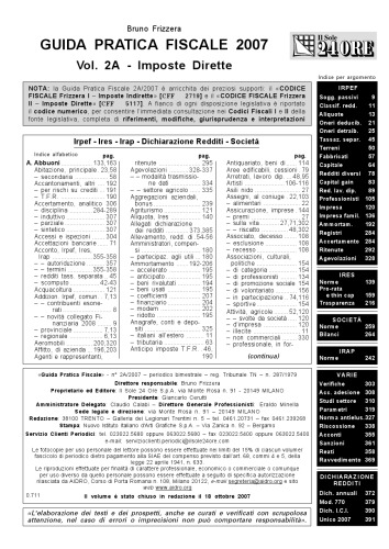 Codice fiscale Frizzera -  vol. 2 Imposte dirette