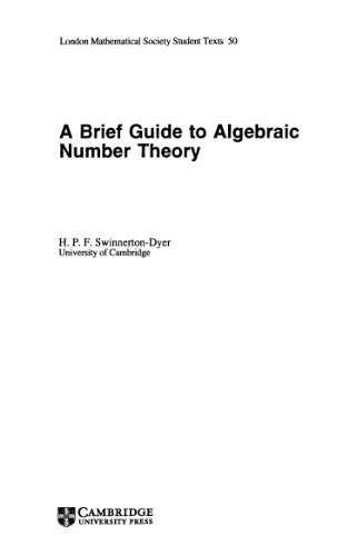 A Brief Guide to Algebraic Number Theory