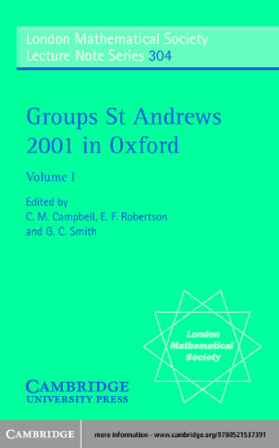 Groups St Andrews 2001 in Oxford, Vol 1