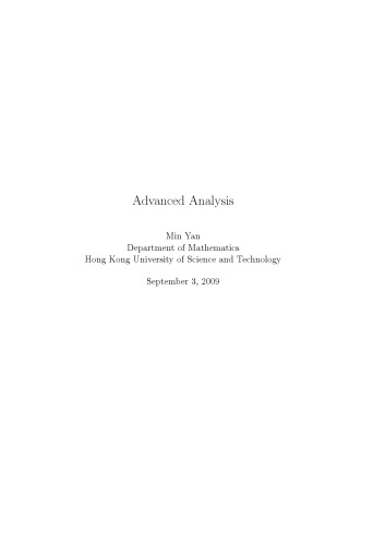 Advanced Analysis