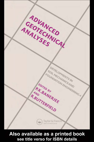 Advanced Geotechnical Analyses: Developments in Soil Mechanics and Foundation Engineering - 4