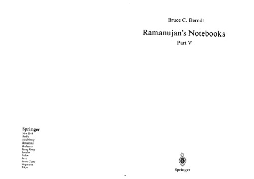 Ramanujan's Notebooks