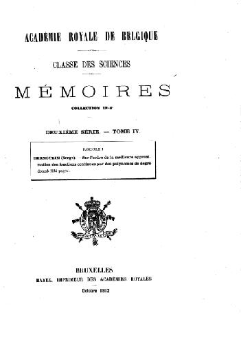 L'ordre de la meilleure approximation des fonctions par des polynomes de degre donne