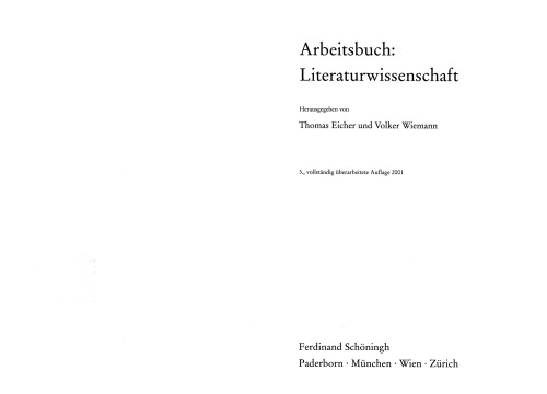 Arbeitsbuch: Literaturwissenschaft