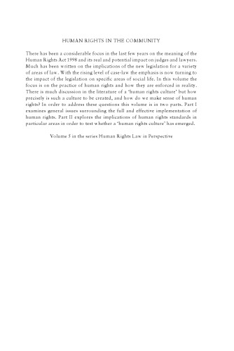 Human Rights In The Community: Rights As Agents For Change (Human Rights Law in Perspective)