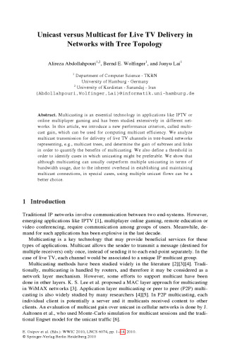 Wired/Wireless Internet Communications: 8th International Conference, WWIC 2010, Luleå, Sweden, June 1-3, 2010. Proceedings