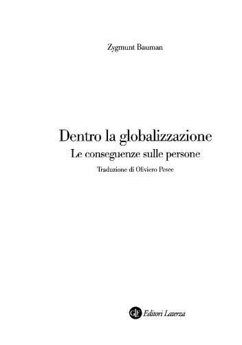 Dentro la globalizzazione. Le conseguenze sulle persone