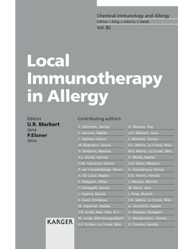 Local Immunotherapy in Allergy (Chemical Immunology, 82)