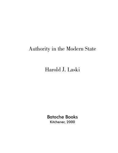 Authority in the Modern State